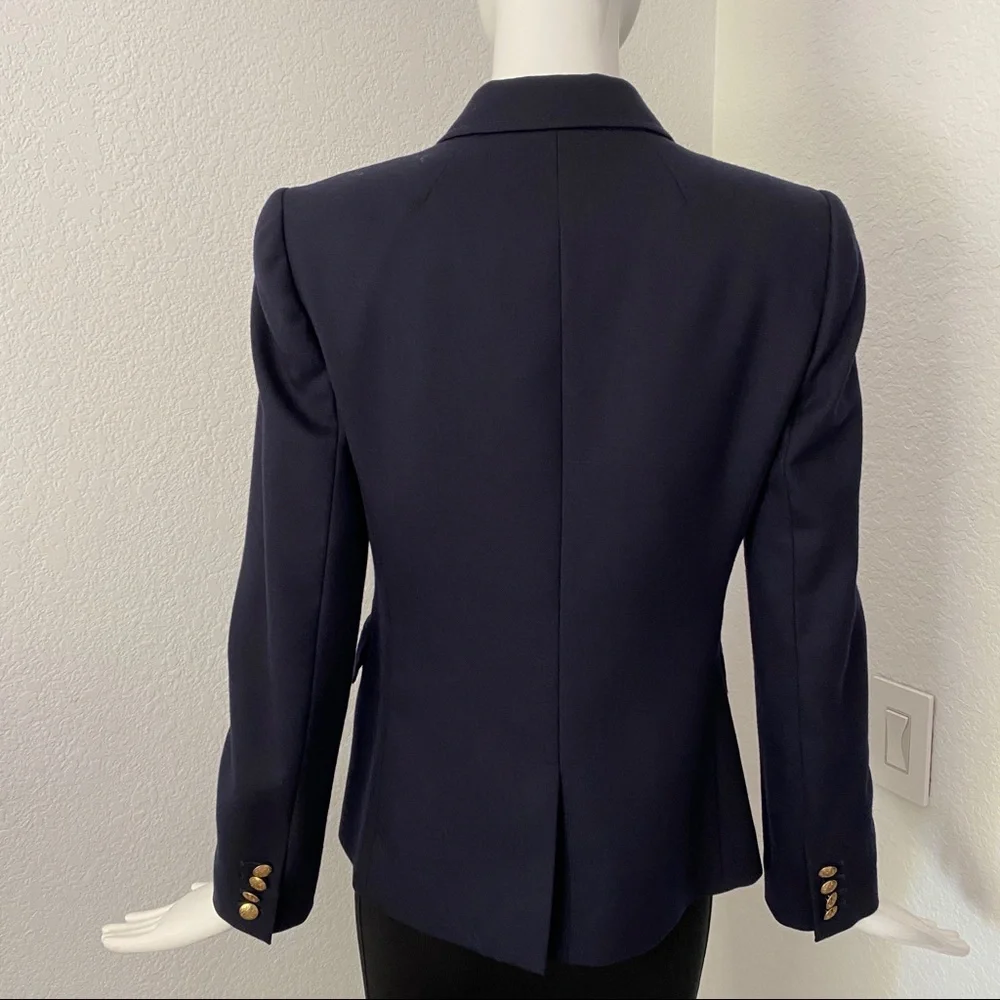 J. Crew navy wool school boy blazer